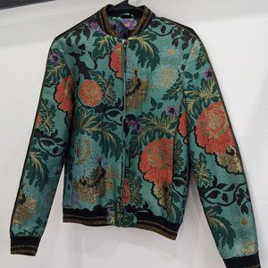Topman Topshop sparkly floral bomber statement jacket (XS Men / S Women)